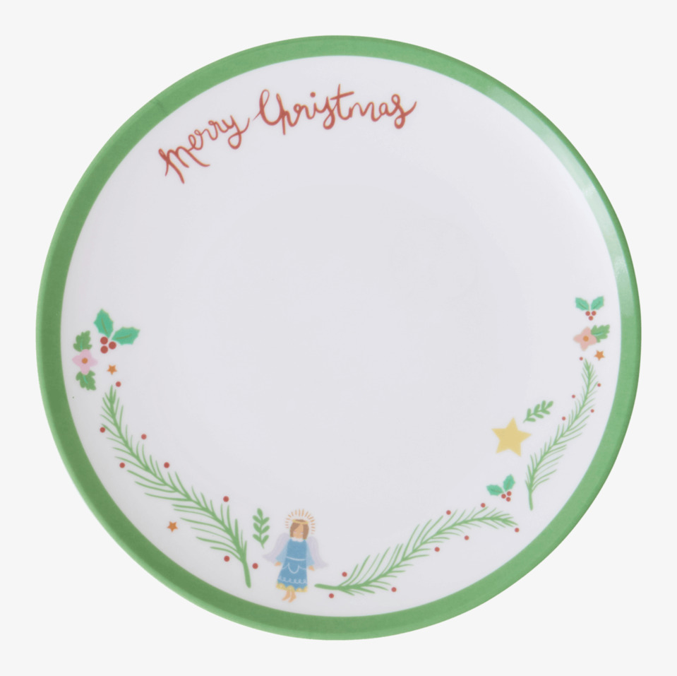 Desserttallrik Xmas Angel Print från Rice med julmotiv