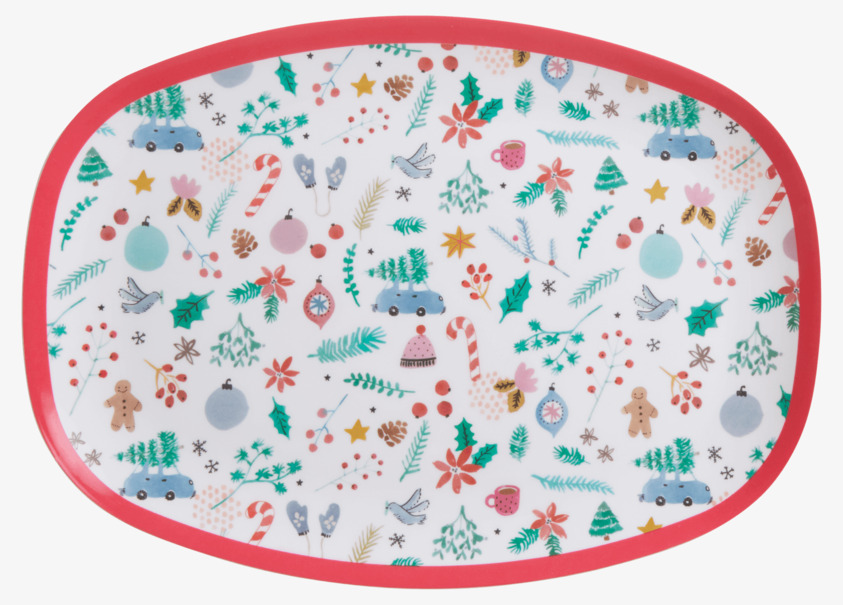 Tallrik All Over Xmas Print från Rice med julmotiv