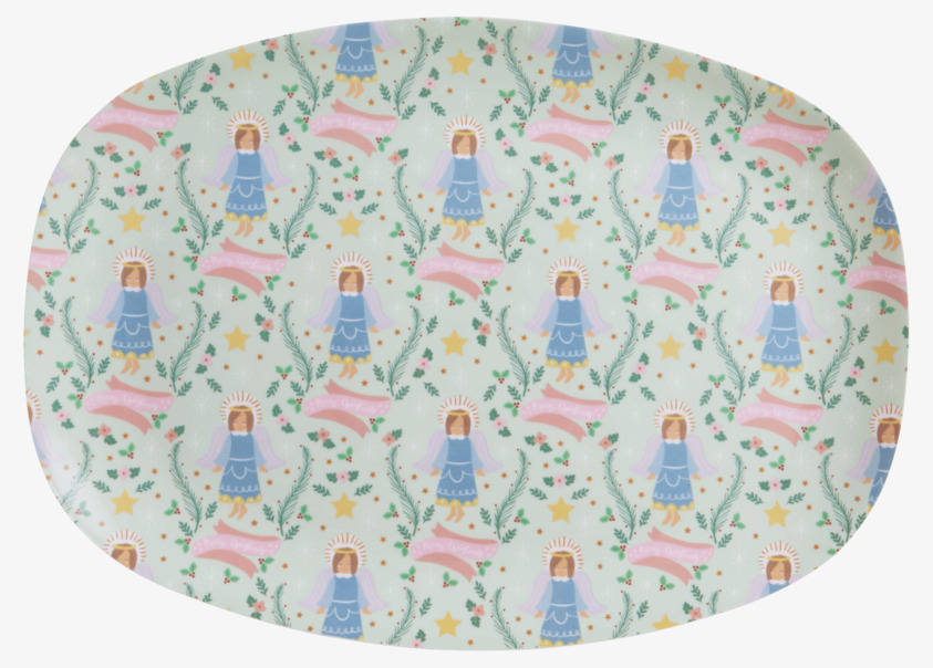 Tallrik Xmas Angel Print från Rice med änglar och julmotiv