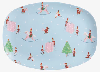 Tallrik Xmas Elf Print från Rice med tomtenissar och julmotiv