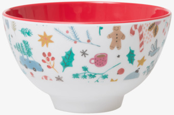 Liten Skål All Over Xmas Print från Rice med julmotiv