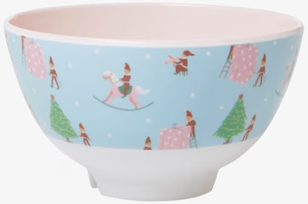 Liten Skål Xmas Elf Print från Rice med julmotiv och älvor