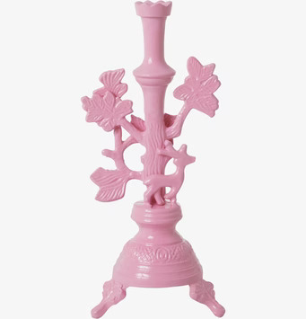 Ljusstake Soft Pink Large från Rice i rosa metall