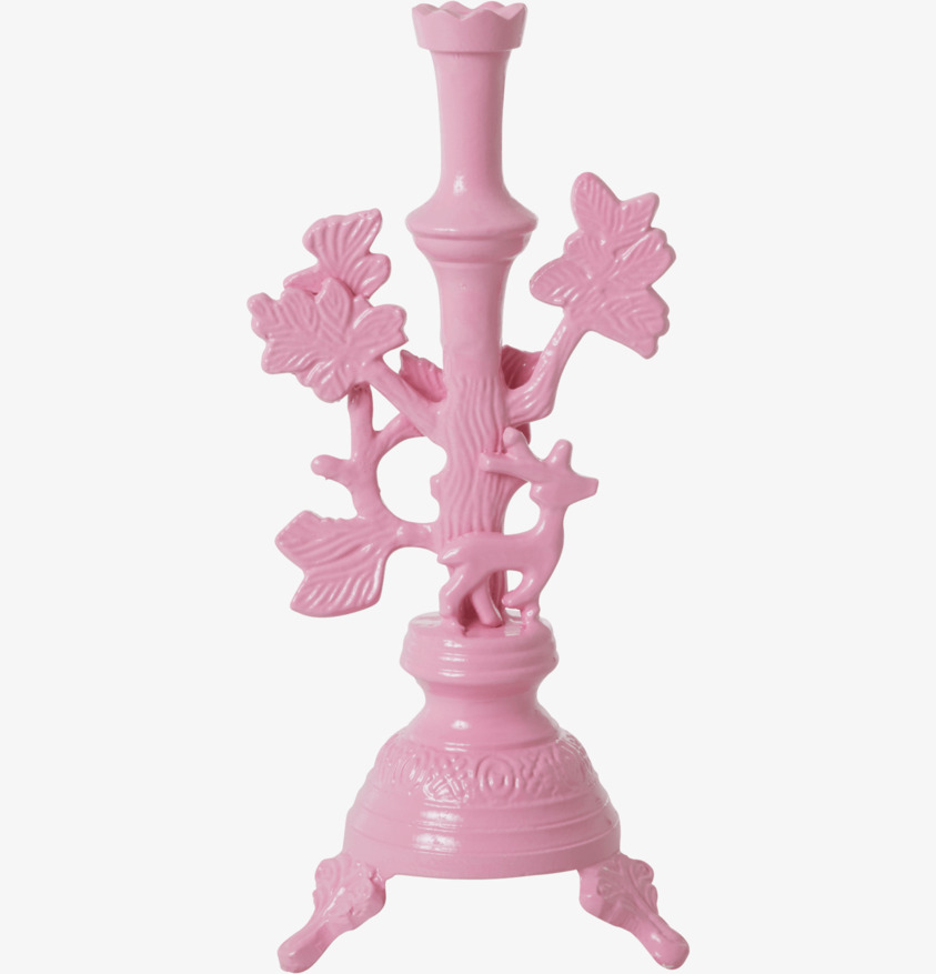 Ljusstake Soft Pink Large från Rice i rosa metall