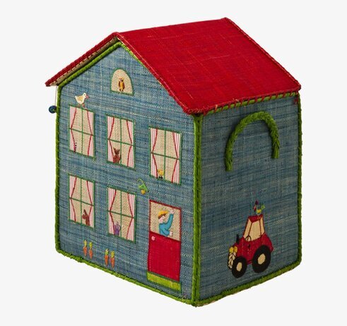 Förvaringslåda Hus M från Rice, lekfull design som ett hus