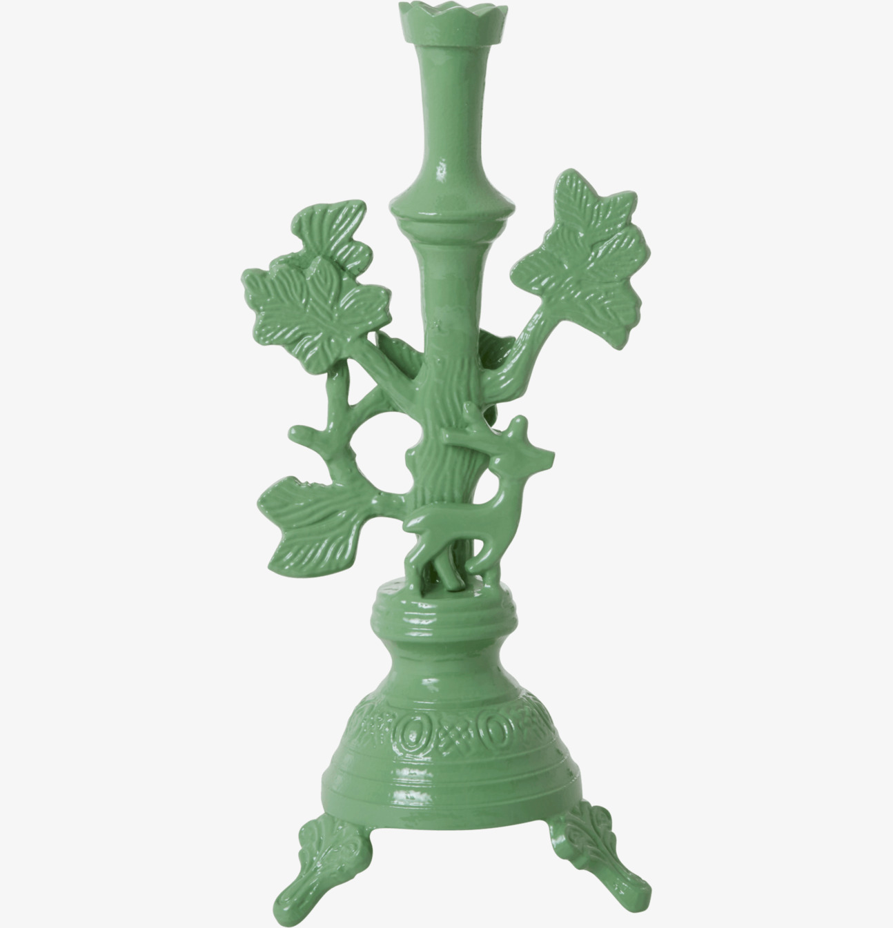 Ljusstake Dusty Green Large från Rice med naturinspirerad design