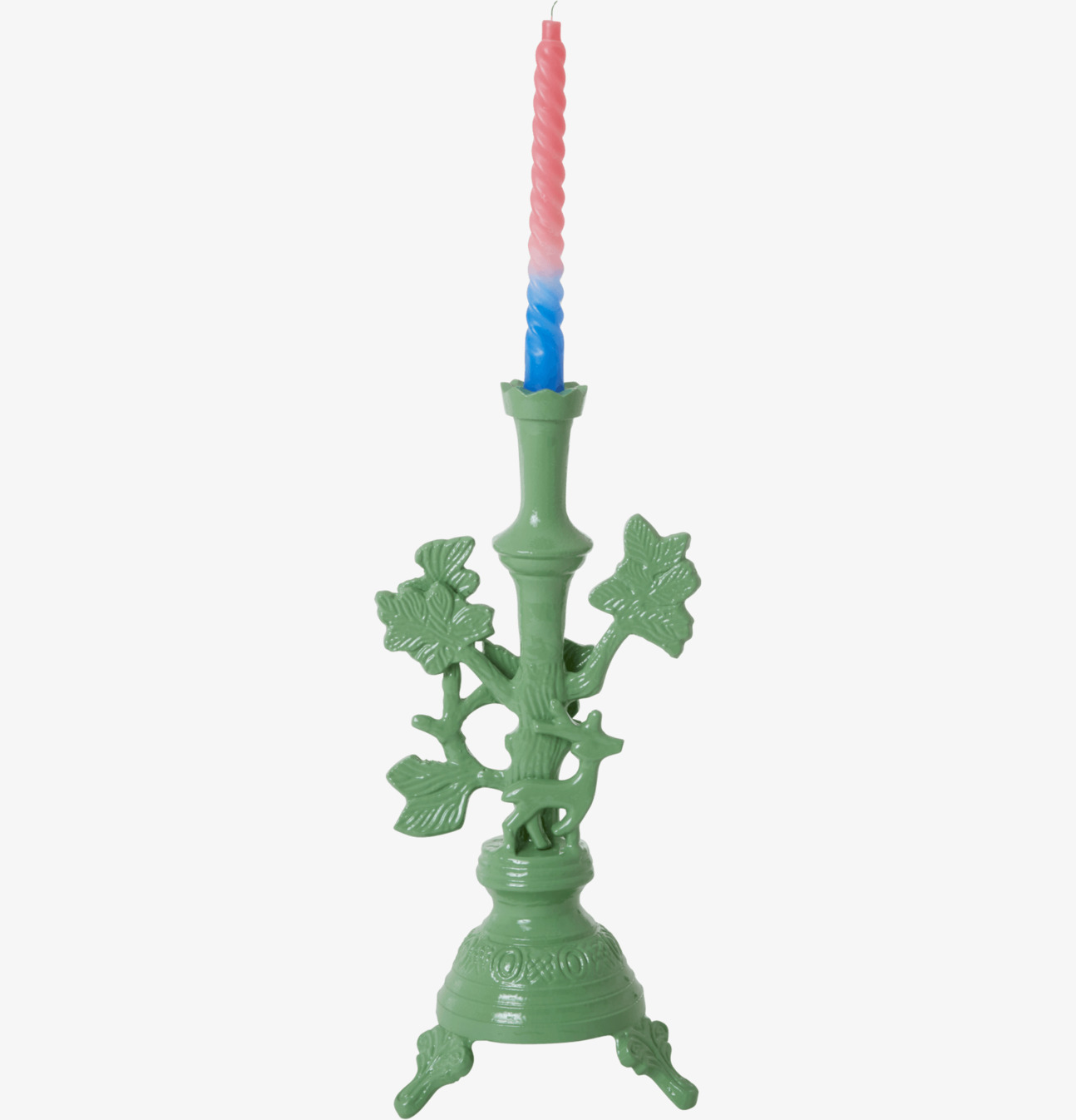 Ljusstake Dusty Green Large från Rice med detaljerad design