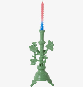 Ljusstake Dusty Green Large från Rice med detaljerad design