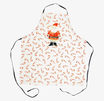 Förkläde Santa Print från Rice med julmönster och tomte