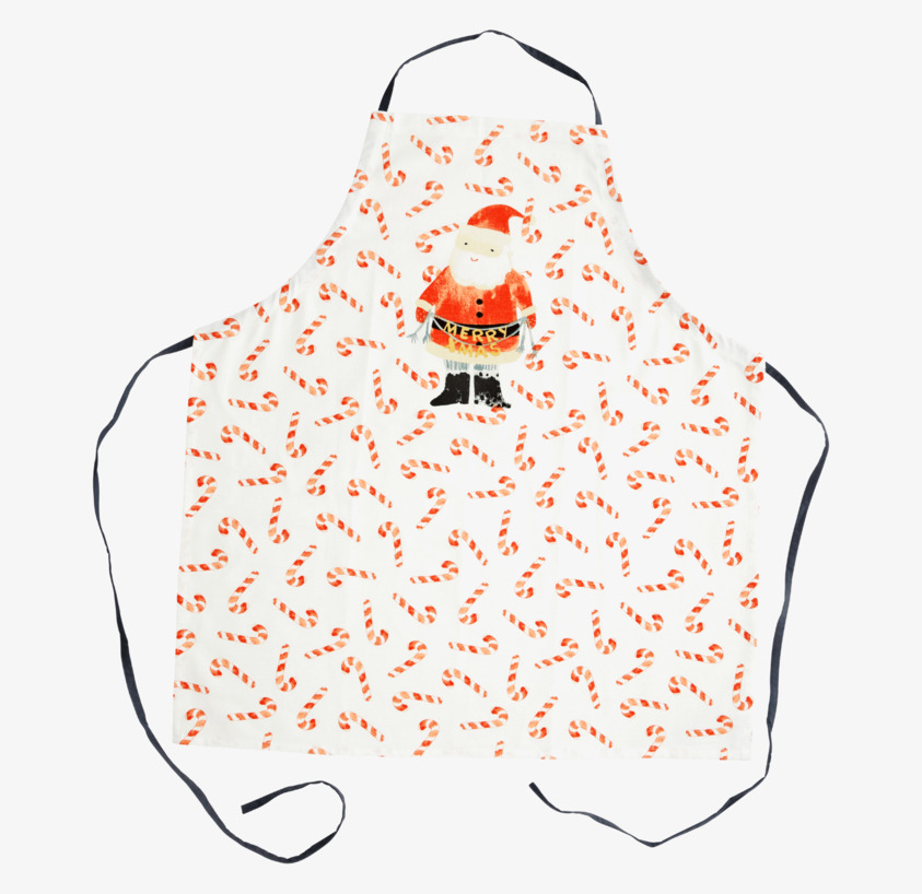 Förkläde Santa Print från Rice med julmönster och tomte