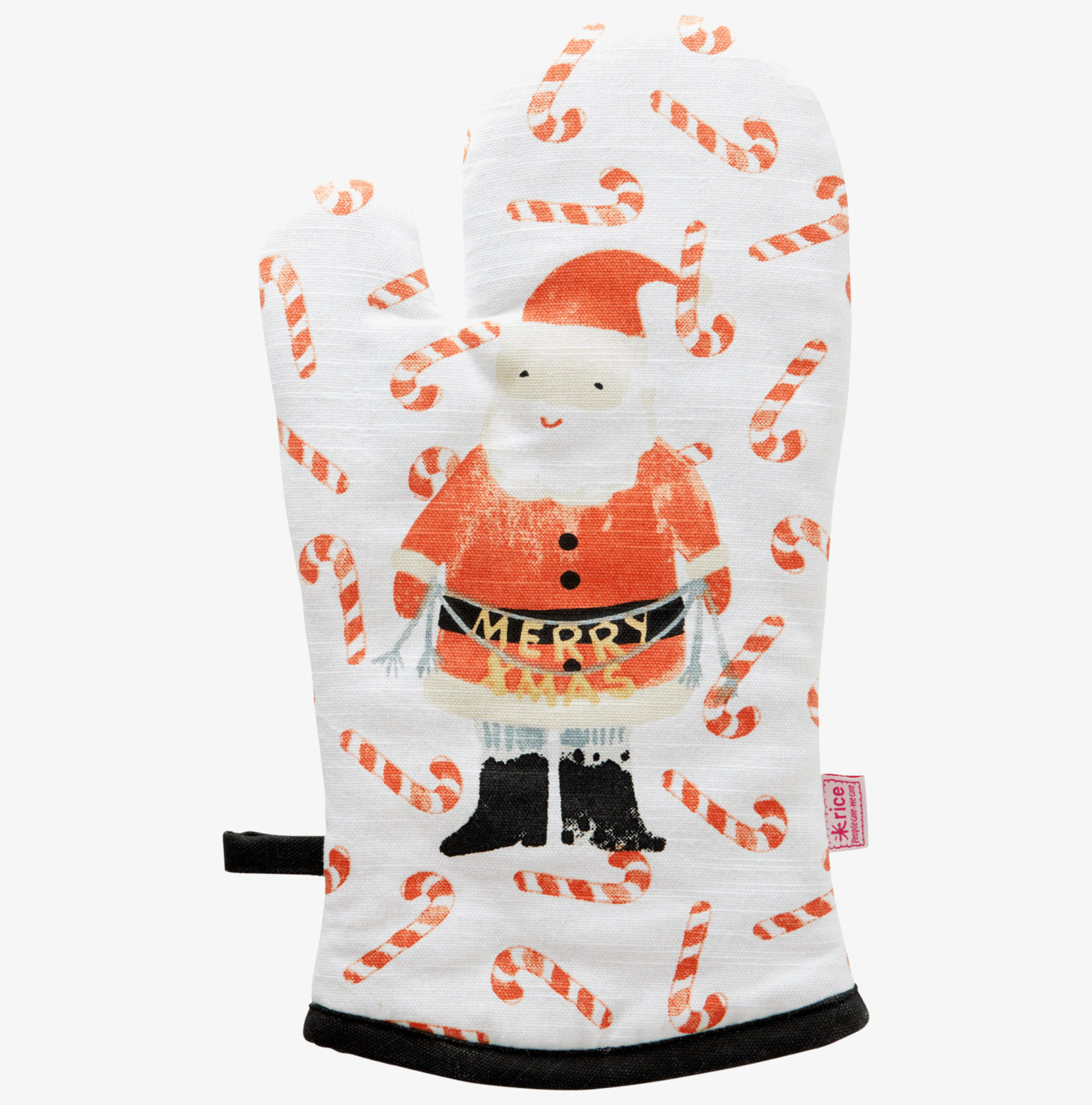 Ugnsvante Santa Print från Rice med festlig jultomtendesign