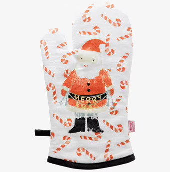 Ugnsvante Santa Print från Rice med festlig jultomtendesign