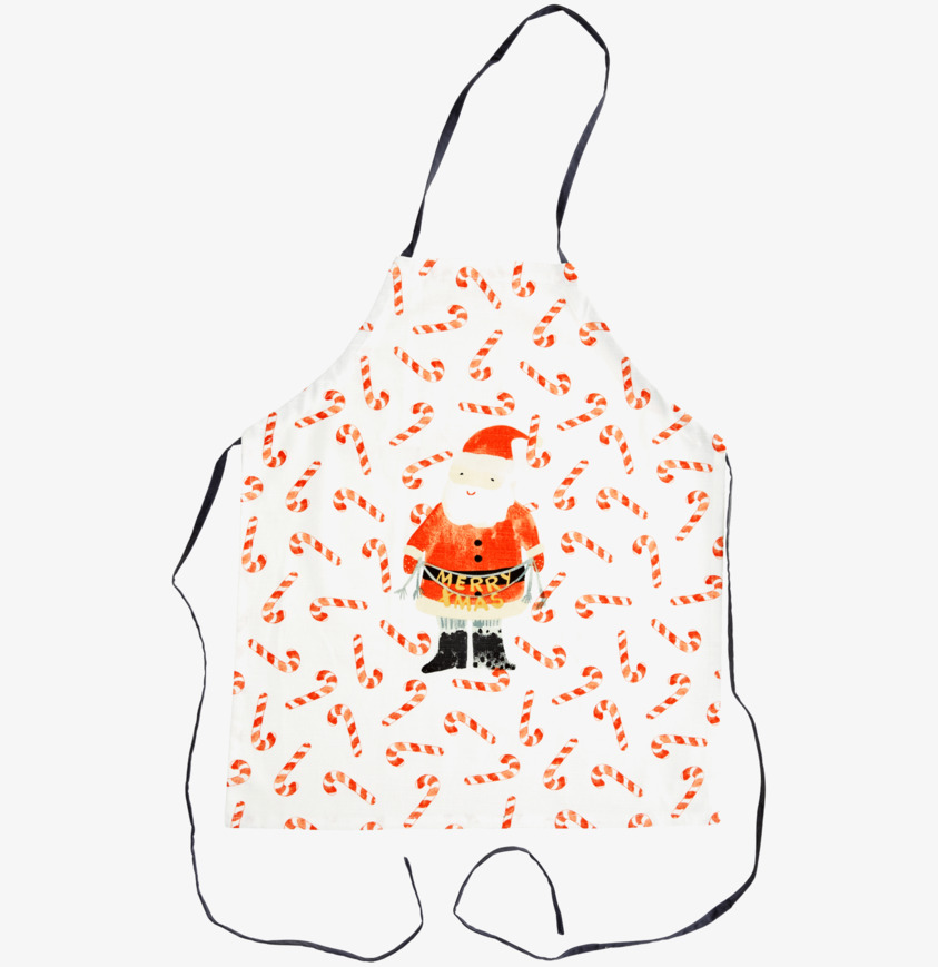 Förkläde Junior Santa Print från Rice med julmönster