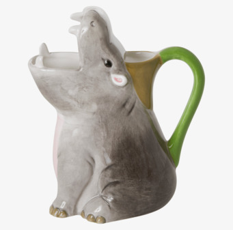 Vas Hippo Shape från Rice, en lekfull flodhästvas i keramik