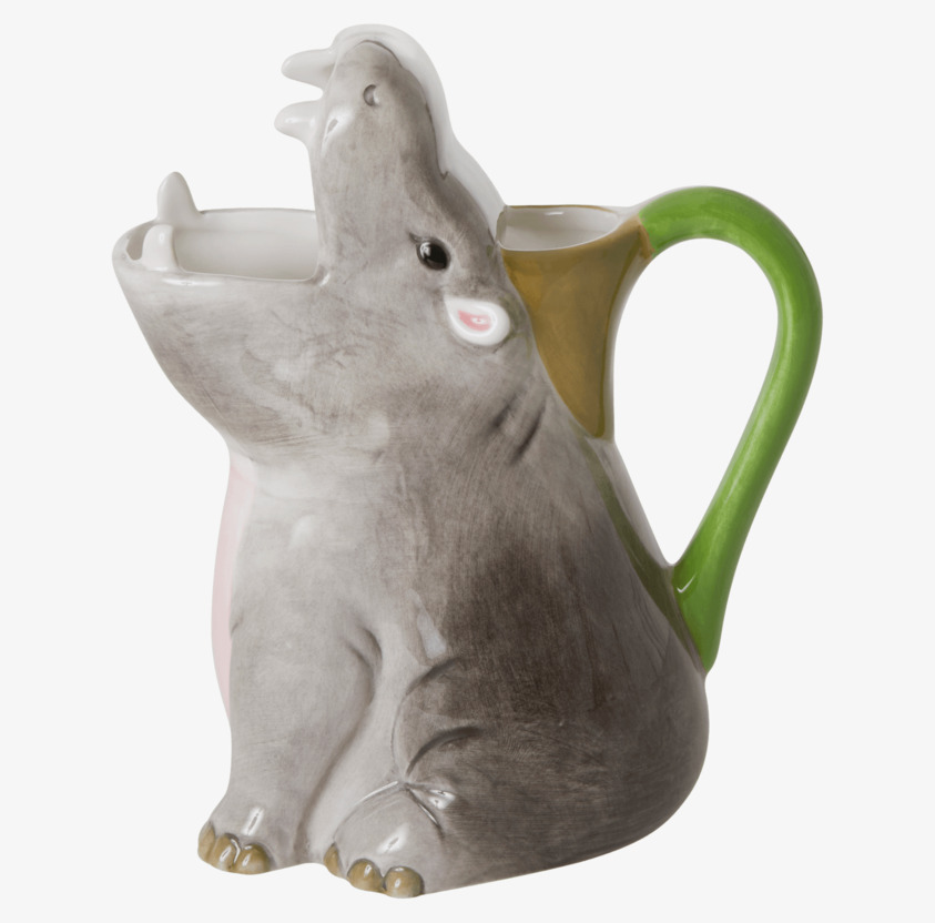 Vas Hippo Shape från Rice, en lekfull flodhästvas i keramik