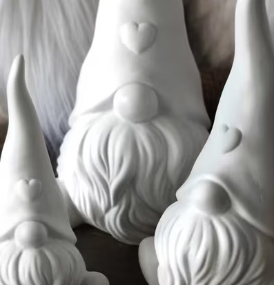 Santa Heartly Stor Vit från Majas Cottage, vit keramiktomte