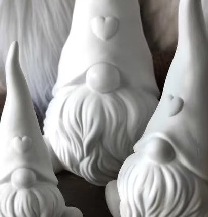 Santa Heartly Stor Vit från Majas Cottage, vit keramiktomte