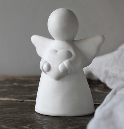 Guardian Angel Vit Stor från Majas Cottage, vit ängelfigur