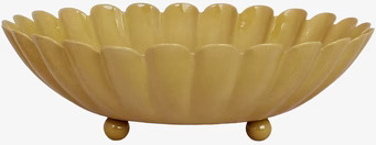 Skål Ingrid Gul Stor från Strömshaga med vågformade kanter