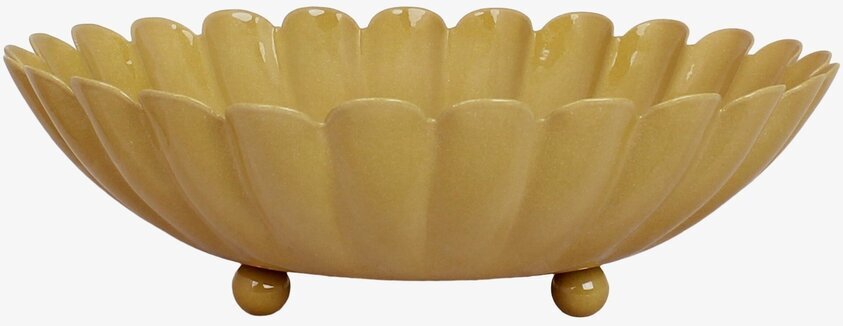 Skål Ingrid Gul Stor från Strömshaga med vågformade kanter