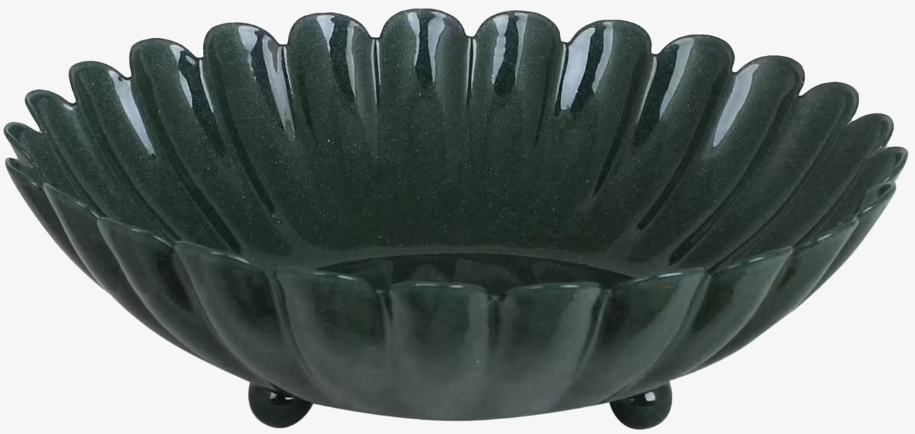 Skål Ingrid Mörkgrön Stor från Strömshaga på neutral bakgrund