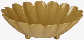 Skål Ingrid Gul Liten från Strömshaga med blomformade kanter