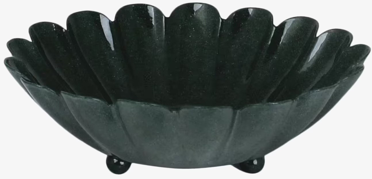 Skål Ingrid Mörkgrön Liten från Strömshaga i blomform