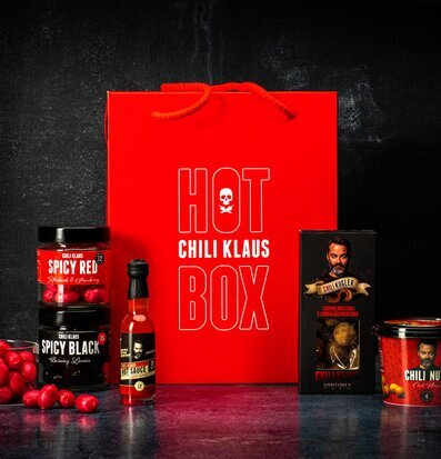 Hot Box Red från Chili Klaus med chilibaserade produkter