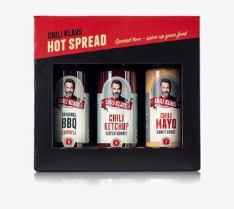 Hot Spread 3-pack från Chili Klaus med tre kryddiga såser