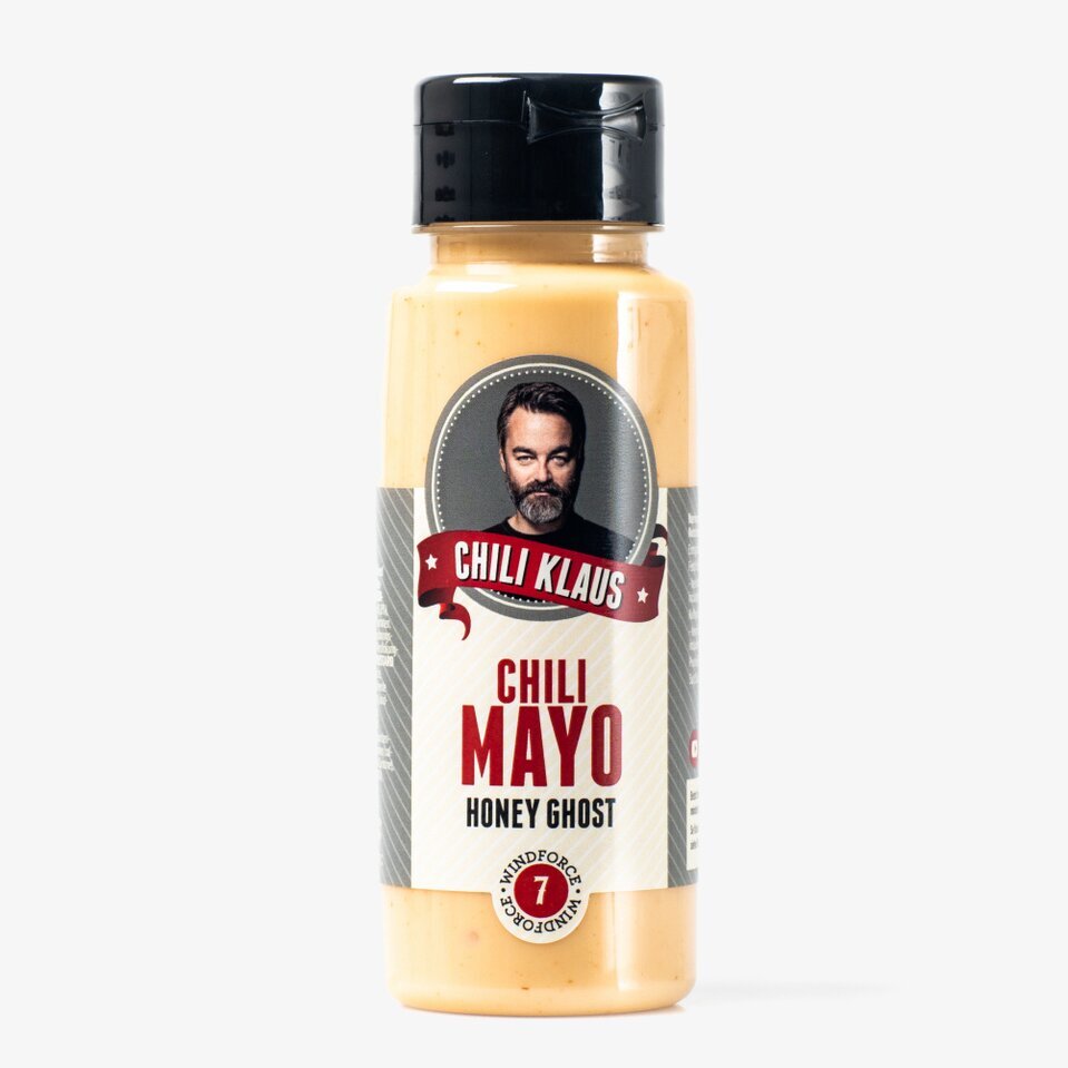 Chili Mayo Honey Ghost från Chili Klaus i genomskinlig flaska