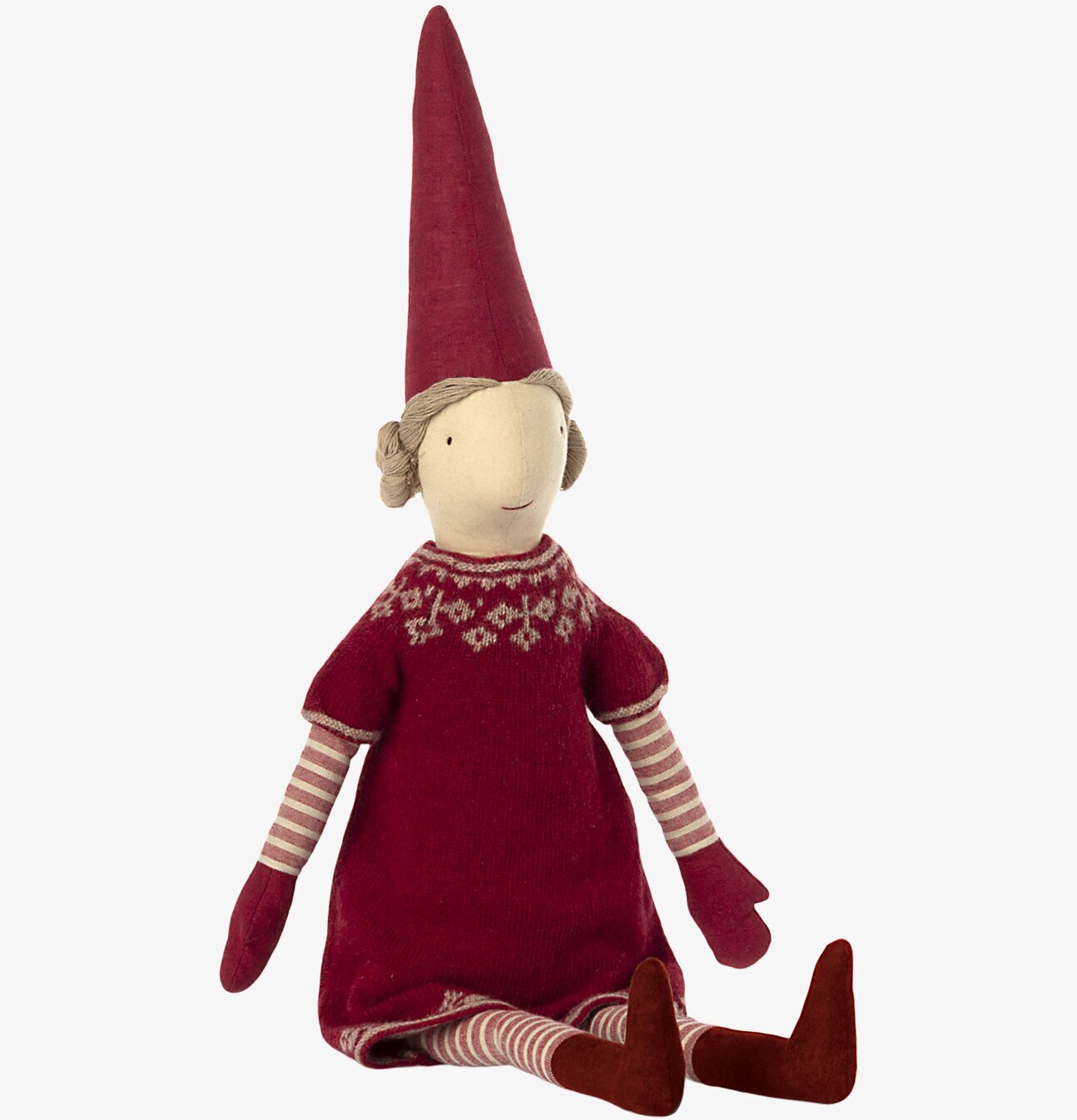 Maileg Santa's Wife docka i röd klänning från Maileg