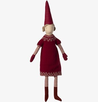 Maileg Santa's Wife juldocka med röd klänning från Maileg