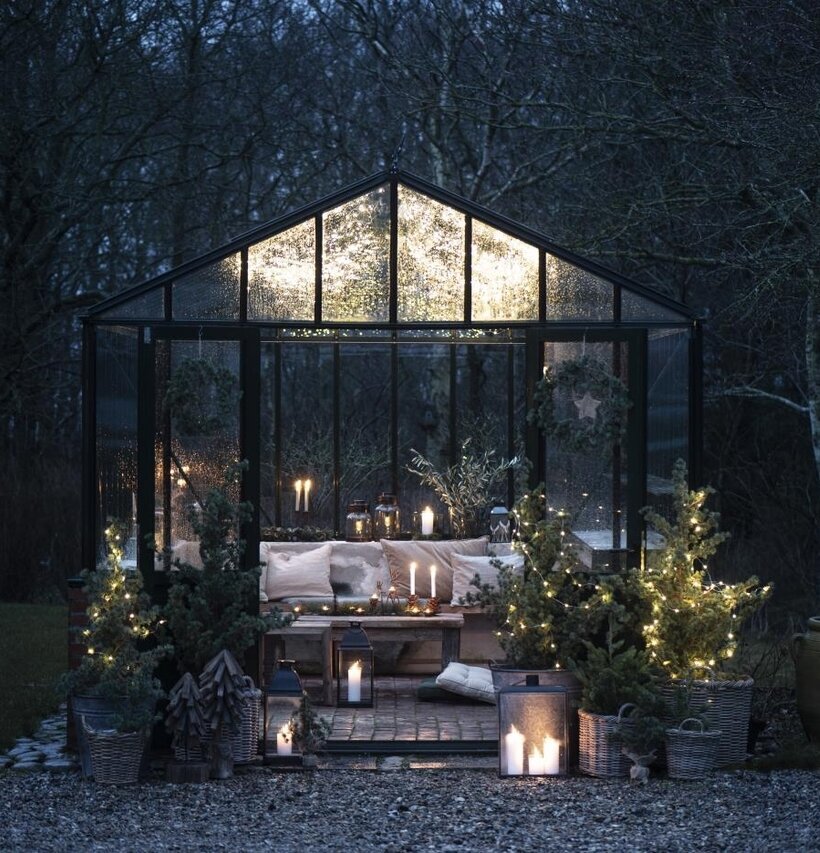 Växthus med Ljusslinga 20 Ljus LED Utomhusbruk från IB Laursen