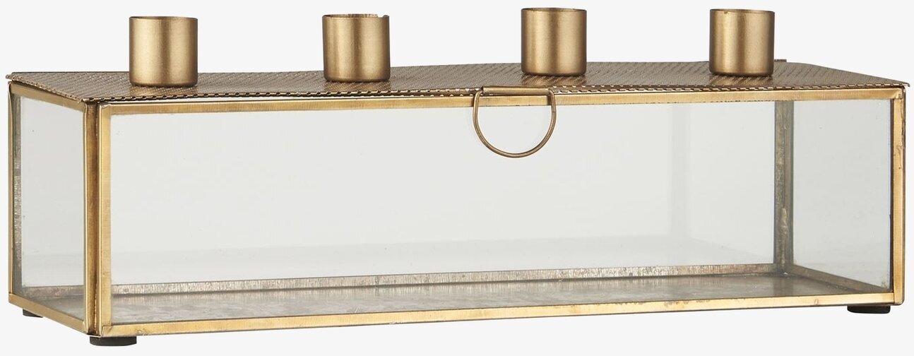 Ljusstake 4 Ljus Mässing från IB Laursen med glasbehållare