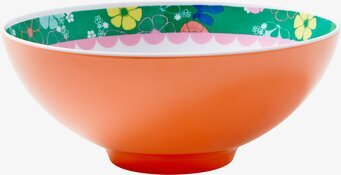 Skål Korallröd / Blommor & Blad från Rice med livfull design
