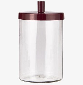 Ljusstake Glaskruka Vinröd från IB Laursen med vinrött lock