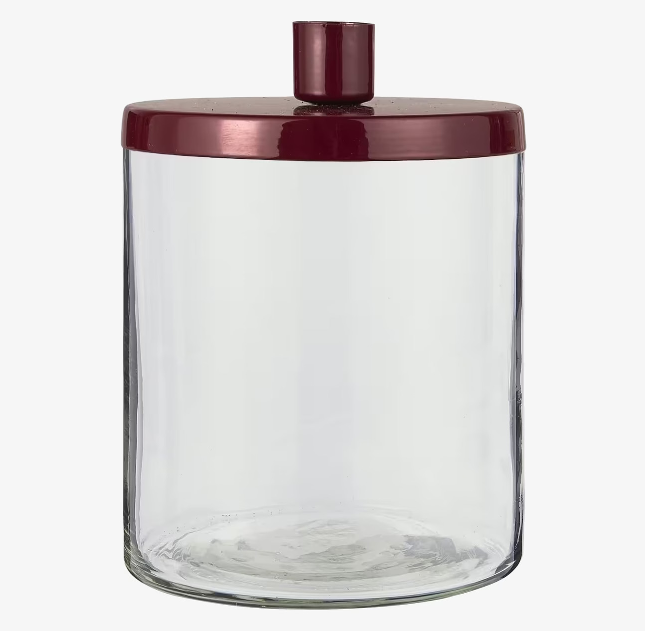 Ljusstake Glaskruka Vinröd från IB Laursen på vit bakgrund