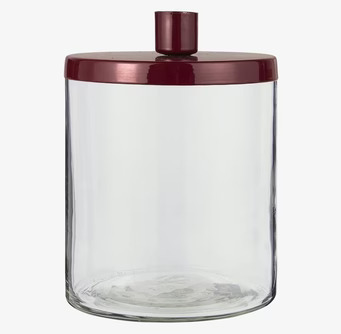Ljusstake Glaskruka Vinröd från IB Laursen på vit bakgrund