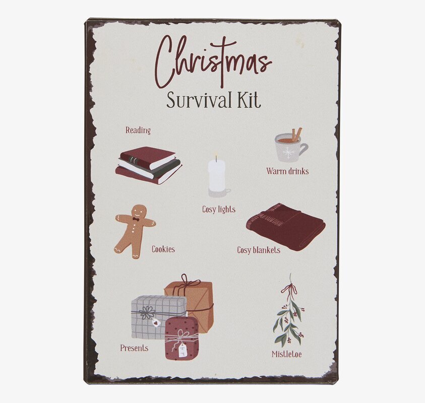 Metallskylt - Christmas Survival Kit från IB Laursen