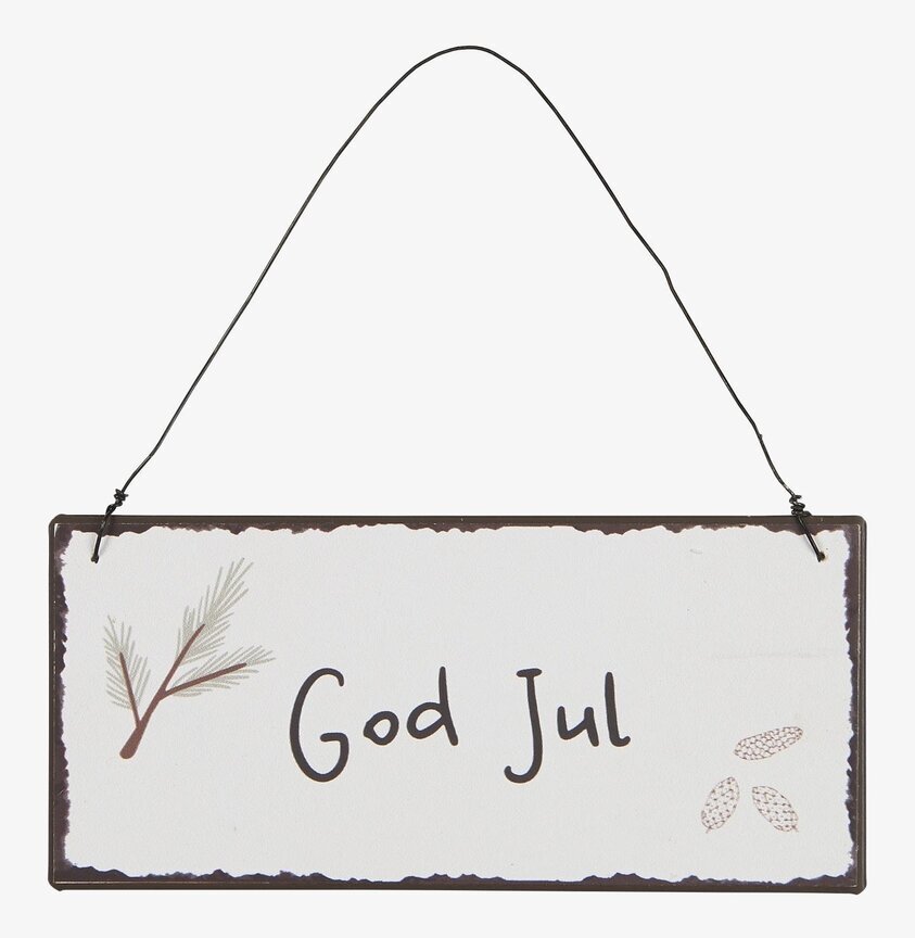 Metallskylt - God Jul från IB Laursen med rustik design