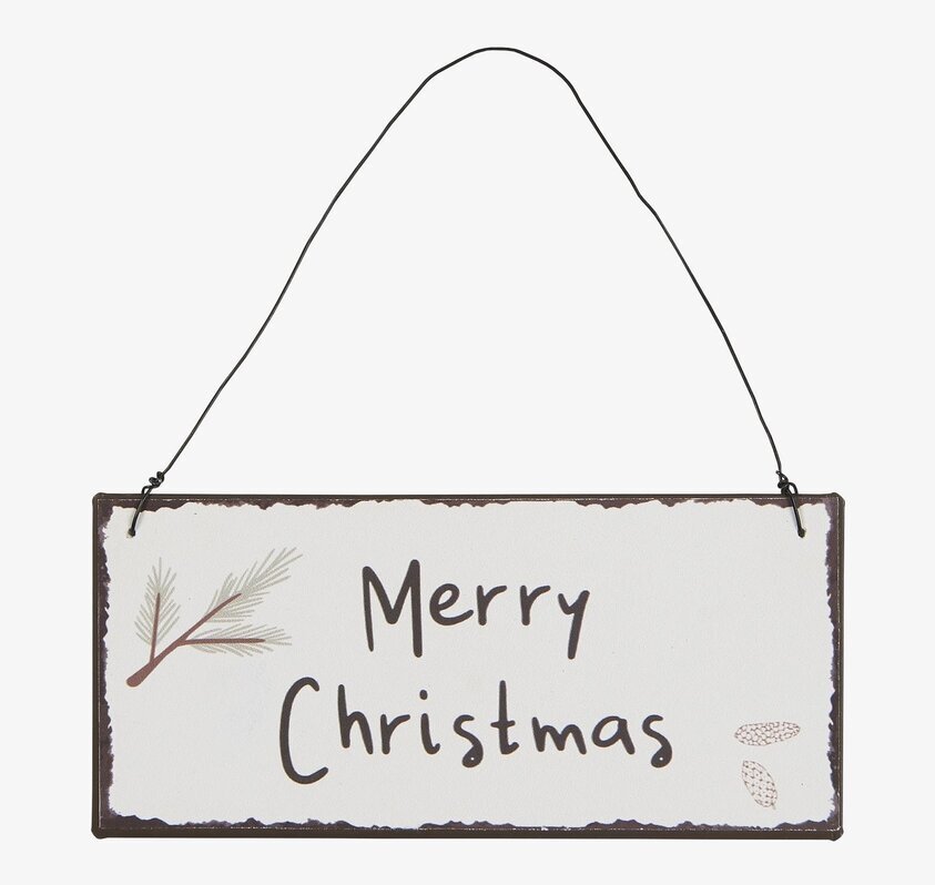 Metallskylt - Merry Christmas från IB Laursen med julmotiv