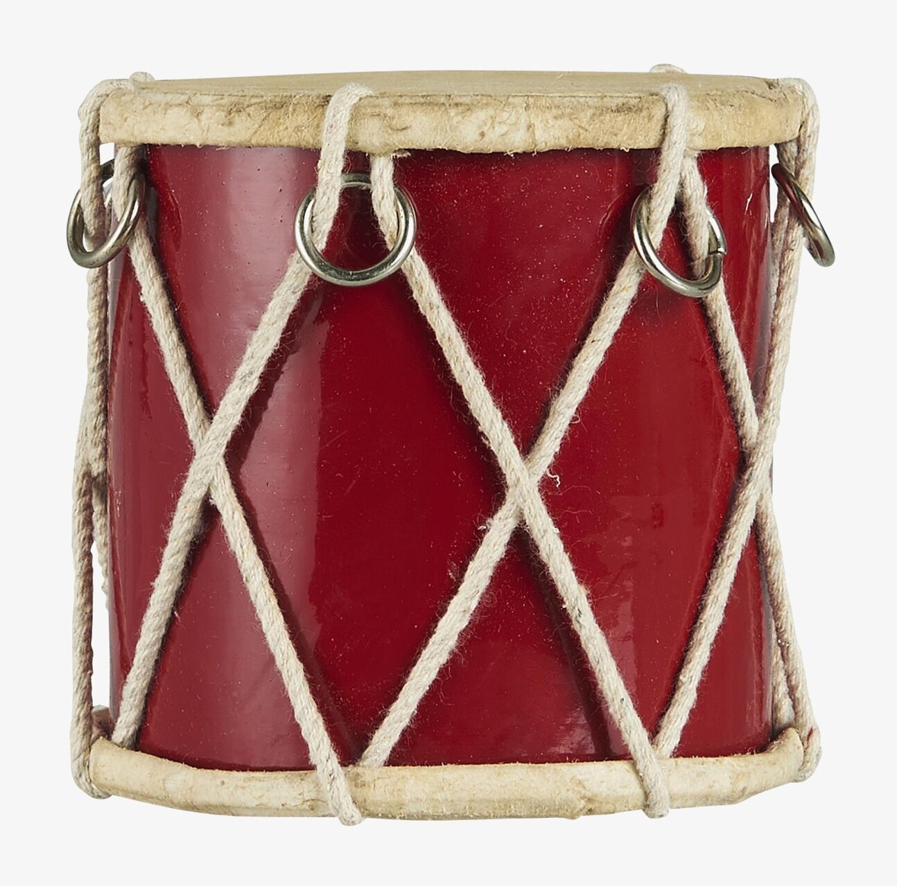 Trumma Röd S från IB Laursen med röd färg och beige rep