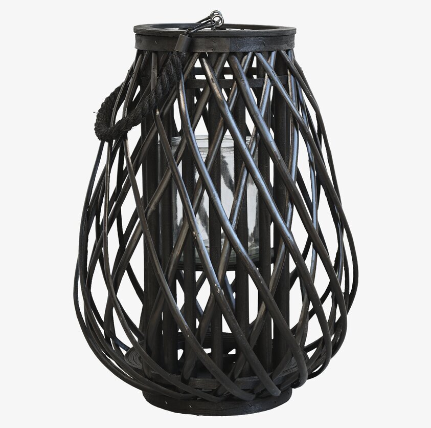 Lanterna Flätad Pil Mellan Svart från Chic Antique