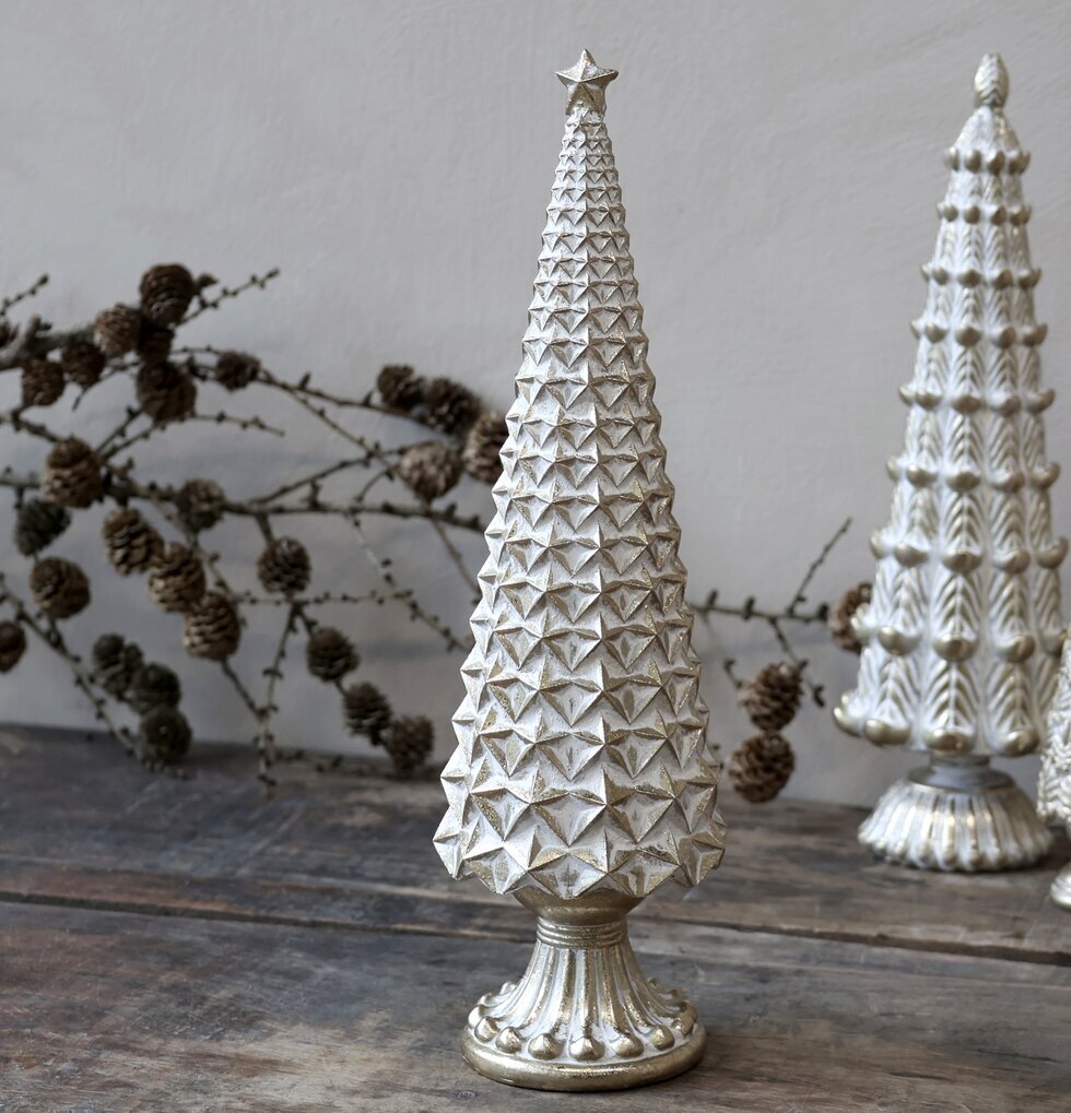 Julgran Creme/Champagne från Chic Antique med vintage stil