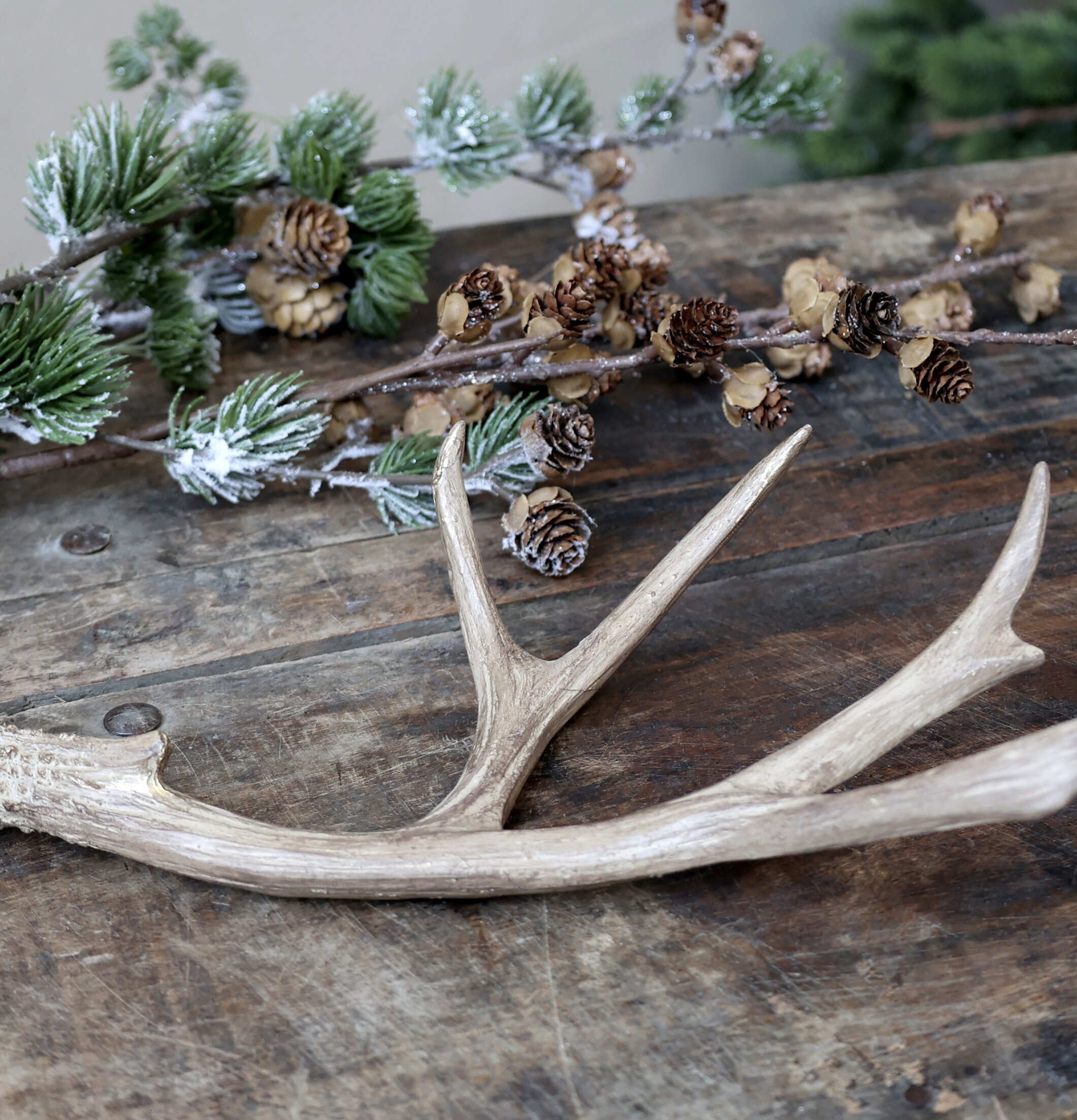 Horn Deko Antikbrun/Guld från Chic Antique på träbord