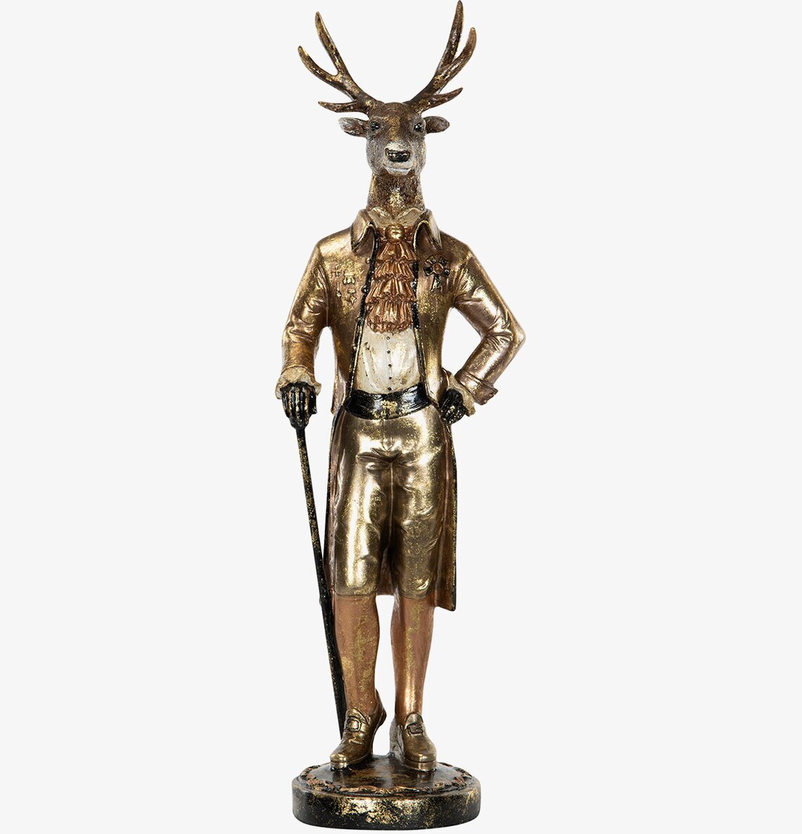 Staty Hjort Mörkguld från A Lot Decoration i historiska kläder