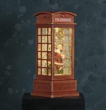 Snöglob Telefonkiosk LED Tomte från Multi Agentur