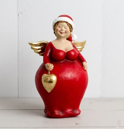 Julängel Yppig M från Multi Agentur i klarröd klänning