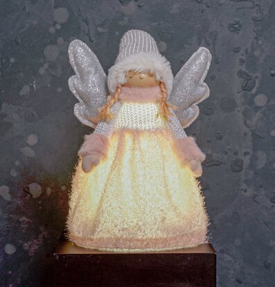 Ängel LED Rosa/Silver från Multi Agentur på piedestal