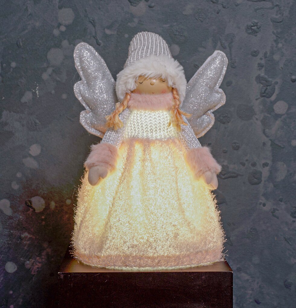 Ängel LED Rosa/Silver från Multi Agentur på piedestal